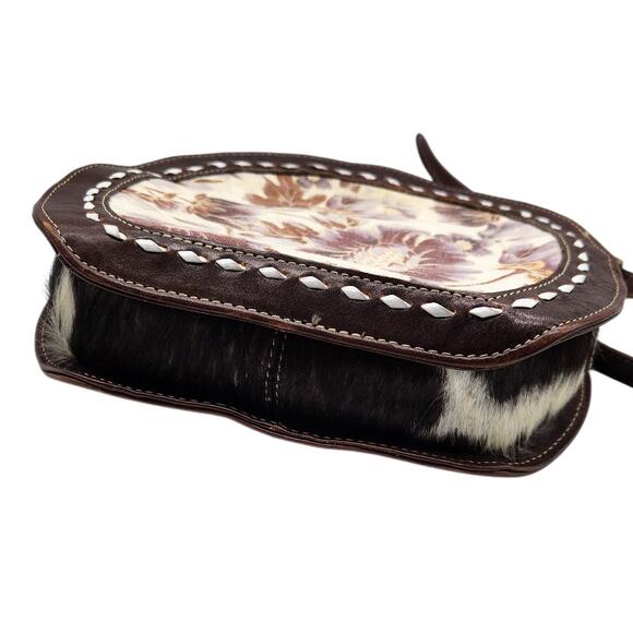 Myra Nirvana Cantina Bag + Matching Wallet – Floral Tapestry Calf‑Hair Leather - Picture 9 of 15